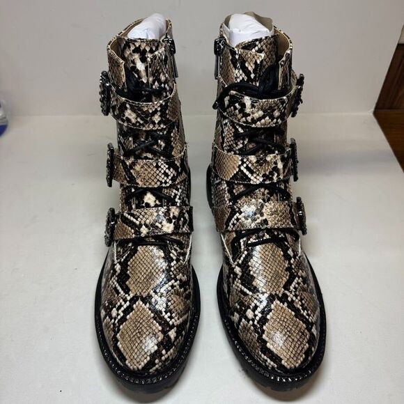 Jessica Simpson Womens 8.5  M Neutral Phoenix Snake Print Combat Boots NIB HW2 - Picture 4 of 4